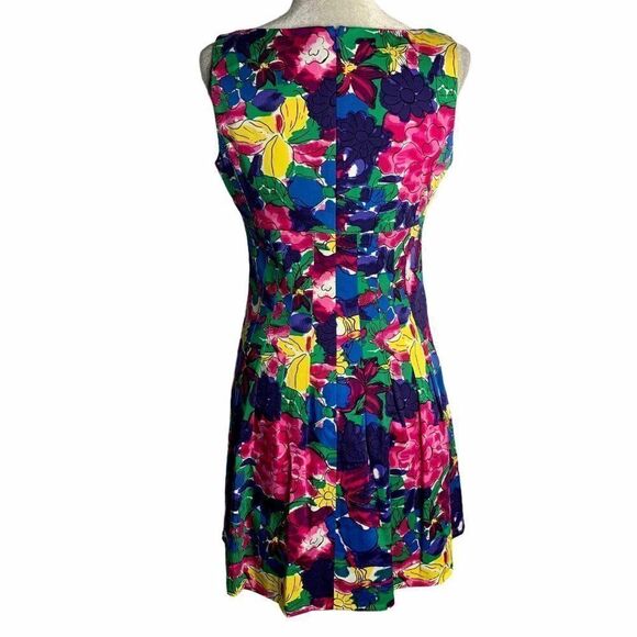Jones New York Pleated Sheath Dress 8 Multicolored - Picture 4 of 6